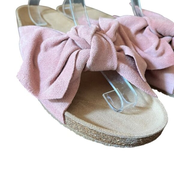 Jeffrey Campbell Do The Twist Slides Sunmist Rust Suede EU 40 Pink Bow - Picture 11 of 16